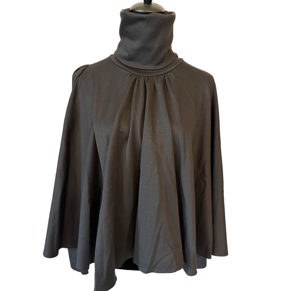 Laura Galic Couture Black Babydoll Turtleneck Flowing Top - Picture 2 of 7